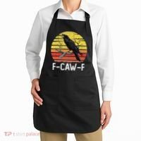 Funny Crow Retro Sunset Moonlit Raven Lovers F Caw F Apron thumb 2
