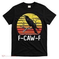 Funny Crow Retro Sunset Moonlit Raven Lovers F Caw F T-Shirt thumb 0