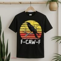 Funny Crow Retro Sunset Moonlit Raven Lovers F Caw F T-Shirt thumb 2