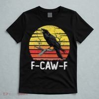 Funny Crow Retro Sunset Moonlit Raven Lovers F Caw F T-Shirt thumb 5