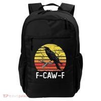 Funny Crow Retro Sunset Moonlit Raven Lovers F Caw F Backpack thumb 0