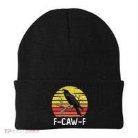 Funny Crow Retro Sunset Moonlit Raven Lovers F Caw F Beanie thumb 0