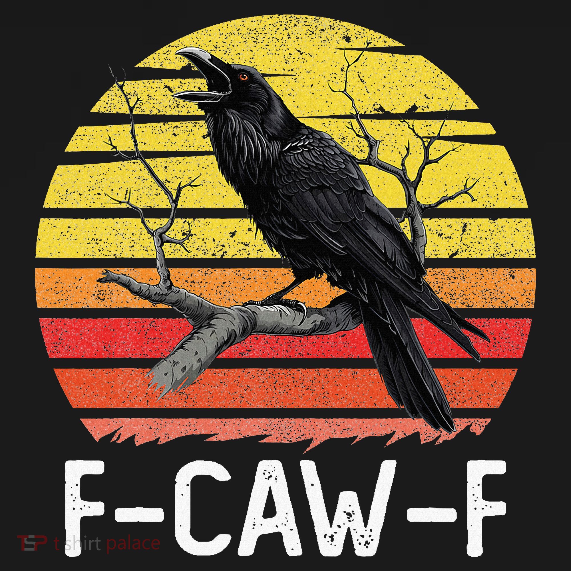 Funny Crow Retro Sunset Moonlit Raven Lovers F Caw F Women's Hoodie