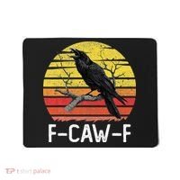 Funny Crow Retro Sunset Moonlit Raven Lovers F Caw F Mousepad thumb 0