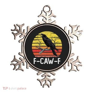 Funny Crow Retro Sunset Moonlit Raven Lovers F Caw F Ornament