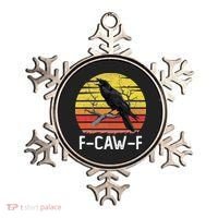 Funny Crow Retro Sunset Moonlit Raven Lovers F Caw F Ornament thumb 0