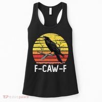 Funny Crow Retro Sunset Moonlit Raven Lovers F Caw F Women's Tank Top thumb 0