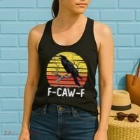 Funny Crow Retro Sunset Moonlit Raven Lovers F Caw F Women's Tank Top thumb 2