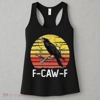 Funny Crow Retro Sunset Moonlit Raven Lovers F Caw F Women's Tank Top thumb 3