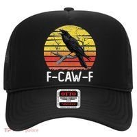Funny Crow Retro Sunset Moonlit Raven Lovers F Caw F Hat thumb 0