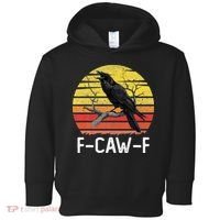 Funny Crow Retro Sunset Moonlit Raven Lovers F Caw F Toddler Hoodie thumb 0