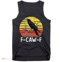 Funny Crow Retro Sunset Moonlit Raven Lovers F Caw F Tank Top thumb 0