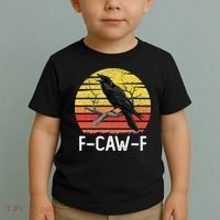 Funny Crow Retro Sunset Moonlit Raven Lovers F Caw F Toddler T-Shirt thumb 2