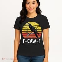 Funny Crow Retro Sunset Moonlit Raven Lovers F Caw F Women's T-Shirt thumb 4