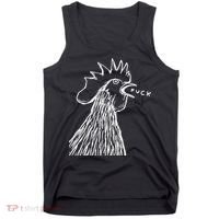 Funny Chicken Rooster Saying Fuck Tank Top thumb 0