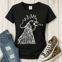 Funny Chicken Rooster Saying Fuck Women's T-Shirt thumb 3
