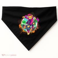 Funny Cool Retro 80s Skatebording Cat USA-Made Doggie Bandana thumb 0