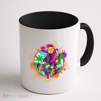 Funny Cool Retro 80s Skatebording Cat Coffee Mug thumb 1