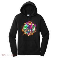 Funny Cool Retro 80s Skatebording Cat Women's Hoodie thumb 0