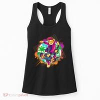 Funny Cool Retro 80s Skatebording Cat Women's Tank Top thumb 0