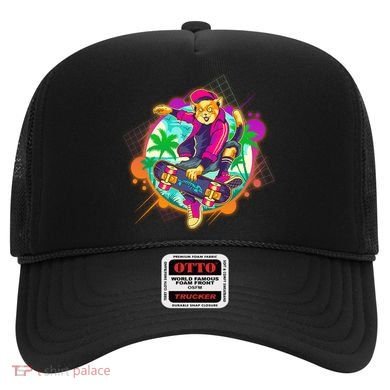 Funny Cool Retro 80s Skatebording Cat Hat