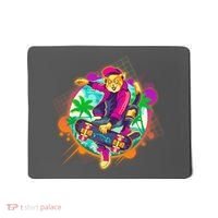 Funny Cool Retro 80s Skatebording Cat Mousepad thumb 0