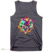 Funny Cool Retro 80s Skatebording Cat Tank Top thumb 0