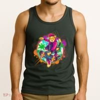 Funny Cool Retro 80s Skatebording Cat Tank Top thumb 3