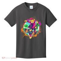 Funny Cool Retro 80s Skatebording Cat Kids T-Shirt thumb 0