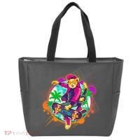 Funny Cool Retro 80s Skatebording Cat Tote Bag thumb 0