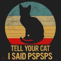 Funny Cat Retro Funny Gift For Tell Your Cat I Said Pspsps Beanie thumb 2