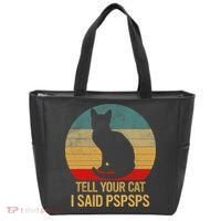 Funny Cat Retro Funny Gift For Tell Your Cat I Said Pspsps Tote Bag thumb 0