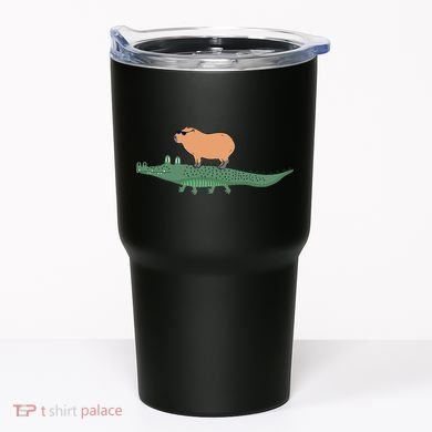 Funny Capybara Riding On A Crocodile Tumbler