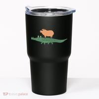 Funny Capybara Riding On A Crocodile Tumbler thumb 0