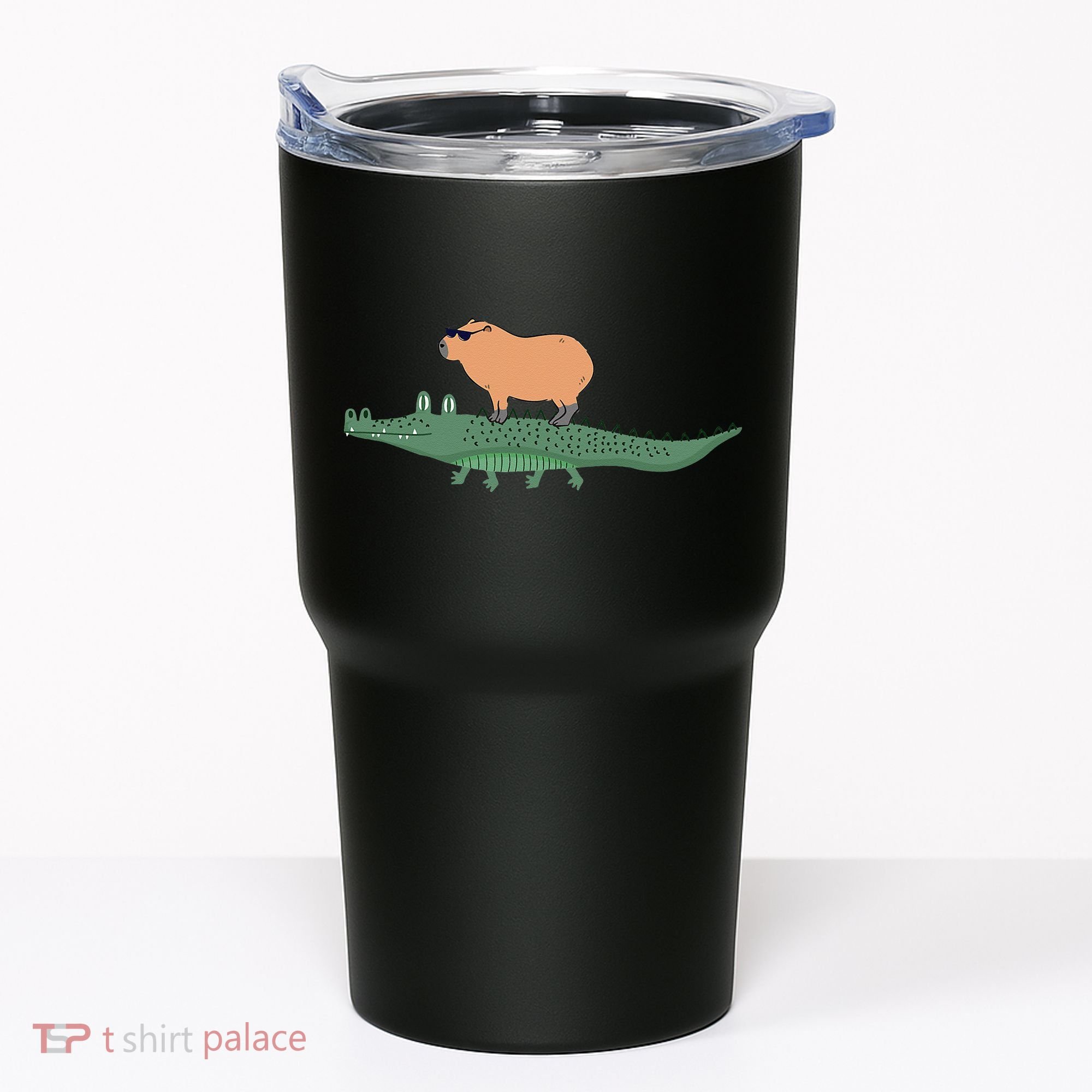 Funny Capybara Riding On A Crocodile Tumbler