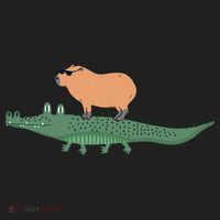 Funny Capybara Riding On A Crocodile Tumbler thumb 3