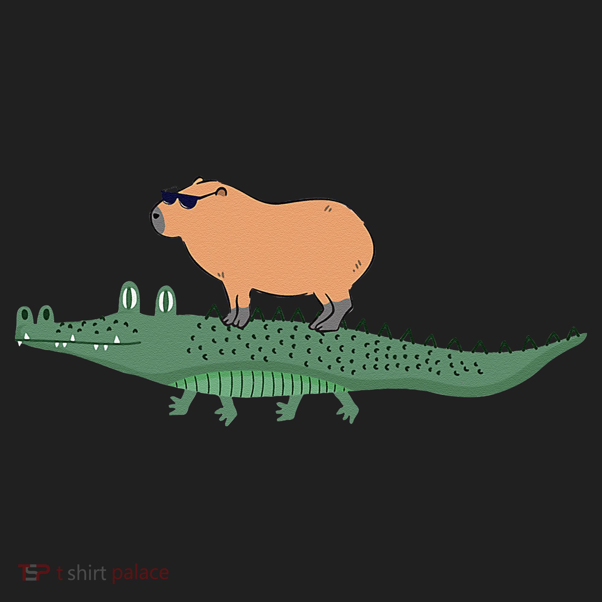 Funny Capybara Riding On A Crocodile Tumbler