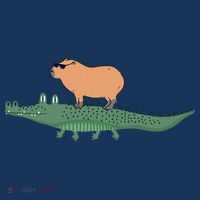 Funny Capybara Riding On A Crocodile Hoodie thumb 7