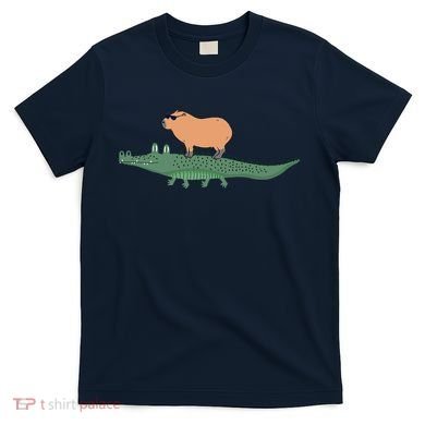 Funny Capybara Riding On A Crocodile T-Shirt