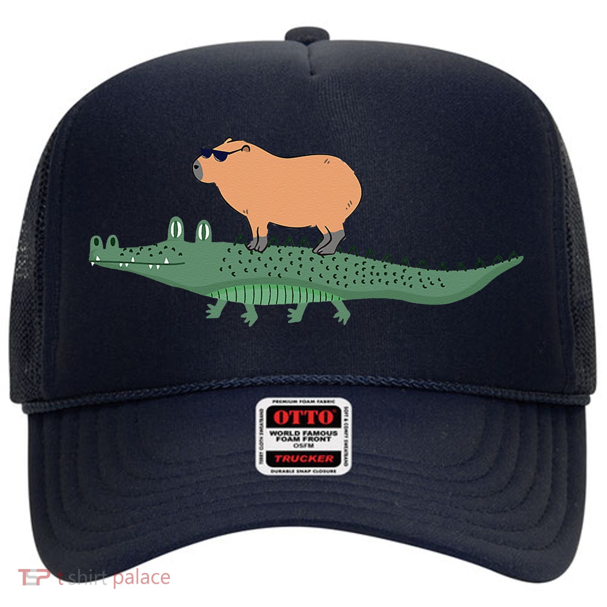 Funny Capybara Riding On A Crocodile Hat