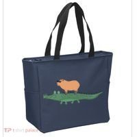 Funny Capybara Riding On A Crocodile Tote Bag thumb 2