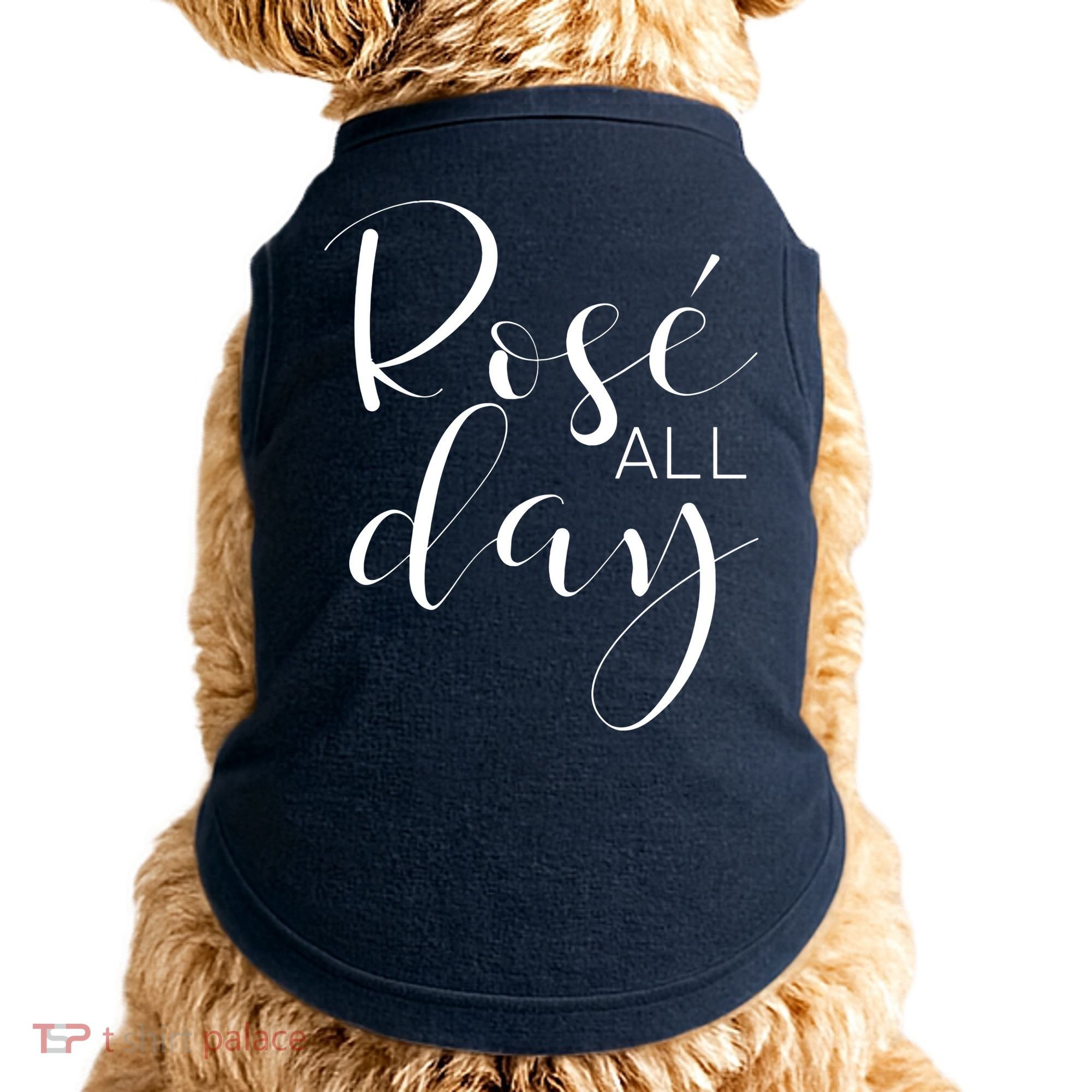 Funny Cute Rose All Day Wine Lover Gift Doggie Tank