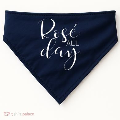Funny Cute Rose All Day Wine Lover Gift USA-Made Doggie Bandana