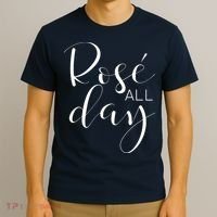 Funny Cute Rose All Day Wine Lover Gift T-Shirt thumb 3