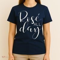 Funny Cute Rose All Day Wine Lover Gift T-Shirt thumb 4