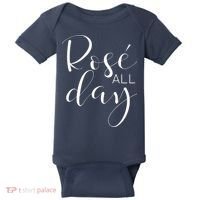 Funny Cute Rose All Day Wine Lover Gift Baby Bodysuit thumb 0