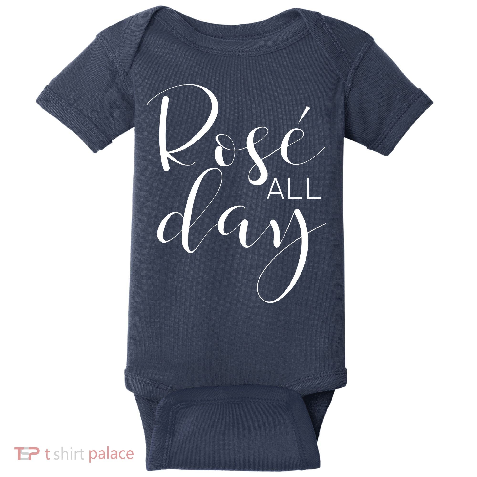 Funny Cute Rose All Day Wine Lover Gift Baby Bodysuit