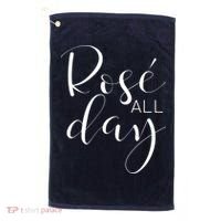 Funny Cute Rose All Day Wine Lover Gift Golf Towel thumb 0