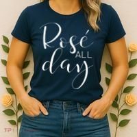Funny Cute Rose All Day Wine Lover Gift Women's T-Shirt thumb 2