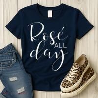 Funny Cute Rose All Day Wine Lover Gift Women's T-Shirt thumb 3